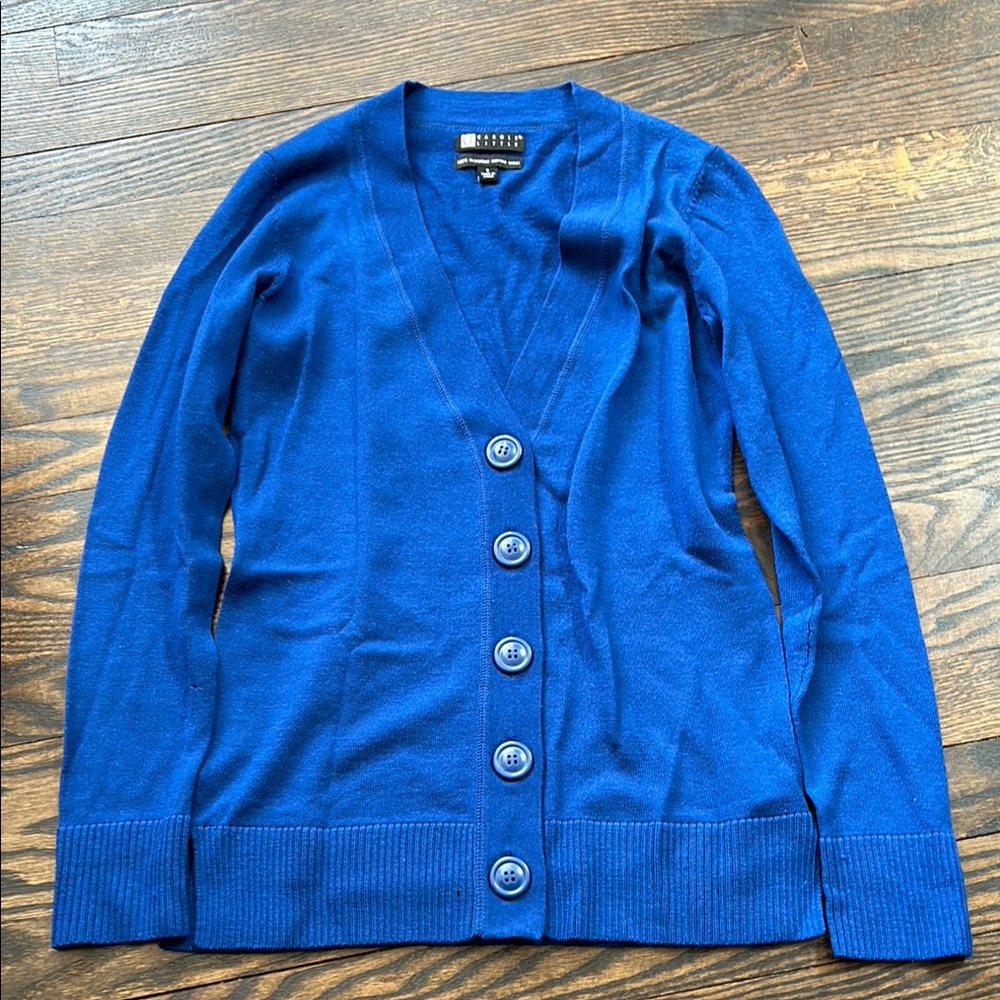 Blue Button-Up Women's Sweater